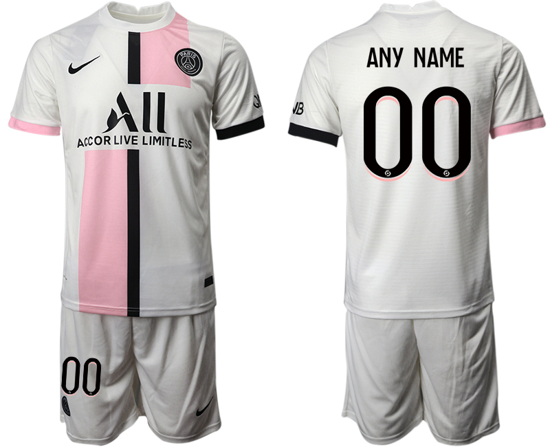 Men 2021-2022 Club Paris St German away white customized Soccer Jersey->customized soccer jersey->Custom Jersey